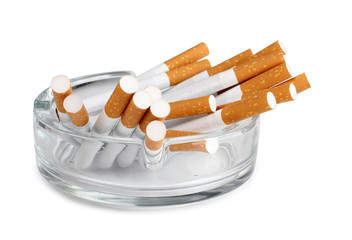 Ashtray and cigarettes