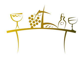 Symbol-Set: Christliches Abendmahl (Gold)