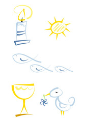 Clipart-Set: Symbole für Religion und Feiertage