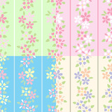 Set of retro floral patterns