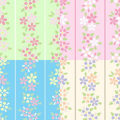 Set of retro floral patterns
