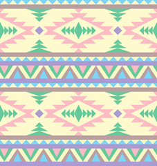 Seamless indian pattern in pastel tints