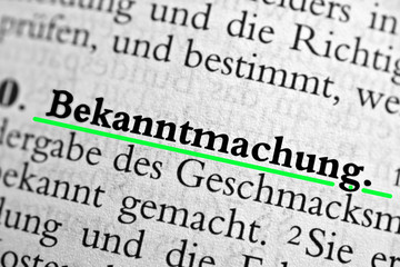 Bekanntmachung