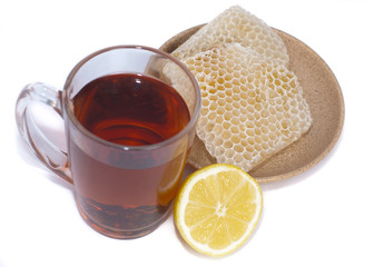 Black tea, lemon and honey