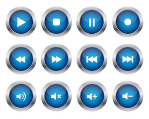 Blue multimedia buttons
