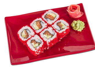 Tobiko Spicy Maki Sushi - Hot Roll with various type of Tobiko (