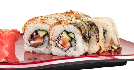 Japanese traditional Cuisine - Maki Roll with Cucumber , Cream C