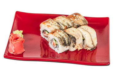 Japanese traditional Cuisine - Maki Roll with Cucumber , Cream C