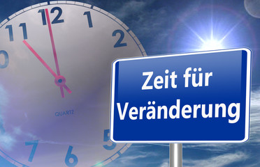 schild mit zeit für veränderung