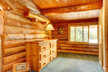 Obraz na płótnie Canvas Log cabin house interior.