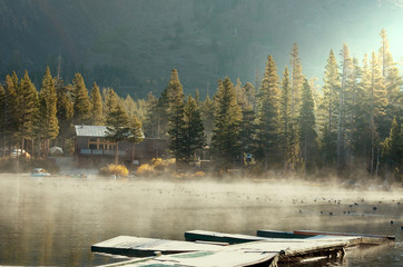 Fog on lake