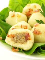 Dumplinds with meat, close up