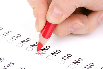 Responding to test questions close-up