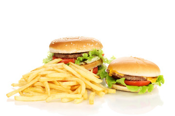 Fast food isolated on white