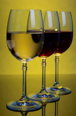 Glasses with wine