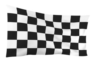 Obraz premium checkered flag isolated on white background