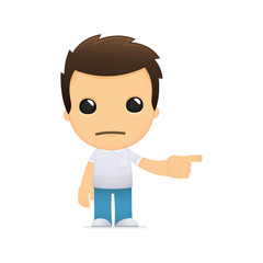 funny cartoon casual man
