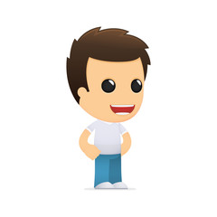 funny cartoon casual man