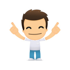 funny cartoon casual man