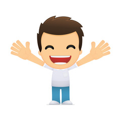 funny cartoon casual man