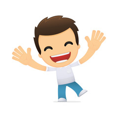 funny cartoon casual man