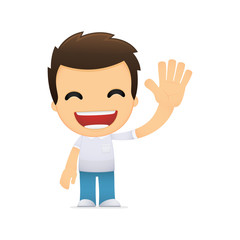 funny cartoon casual man