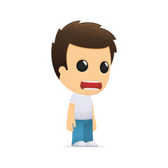 funny cartoon casual man