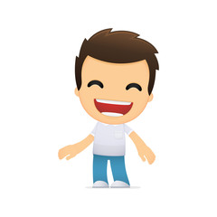 funny cartoon casual man