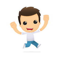 funny cartoon casual man