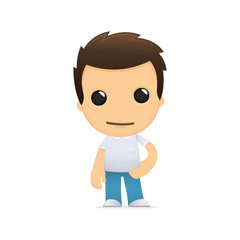 funny cartoon casual man