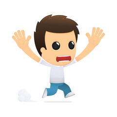 funny cartoon casual man