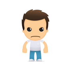 funny cartoon casual man