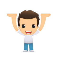 funny cartoon casual man