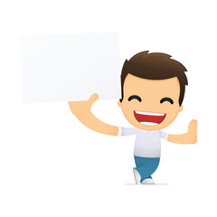 funny cartoon casual man