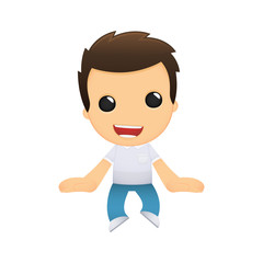 funny cartoon casual man