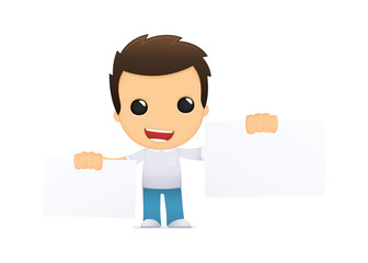 funny cartoon casual man