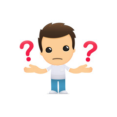 funny cartoon casual man