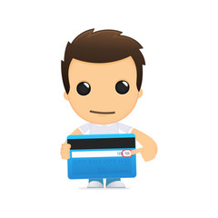 funny cartoon casual man