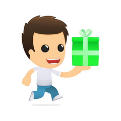 funny cartoon casual man
