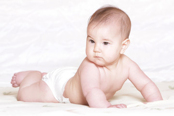 cute baby portrait at home