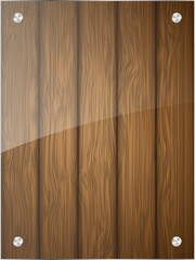 Wooden texture with glass. Vector illustration.