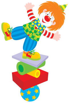 Circus clown equilibrist
