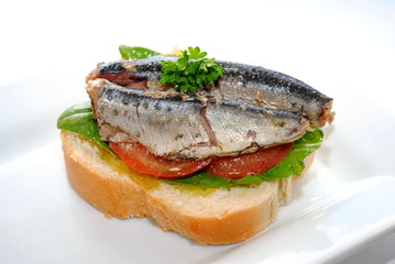 Open Faced Sardine Sandwich