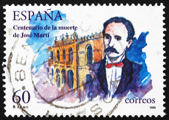 Postage stamp Spain 1995 Jose Marti, Cuban Writer, Poet
