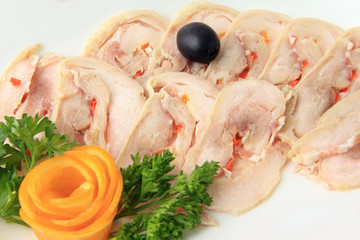 sliced meatloaf closeup