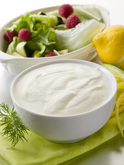 white yogurt dressing for salad, healthy food