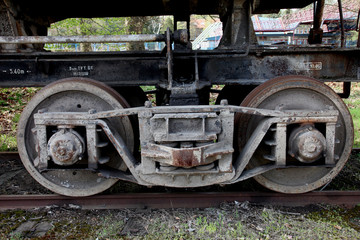 Fototapeta na wymiar The old railway wheels