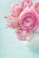 Pink flowers - obrazy, fototapety, plakaty