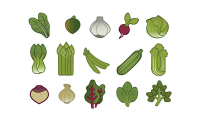 15 Sorten Gemüse illustriert Icon 2