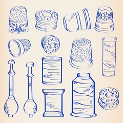 Hand Drawn Sewing Icon Set
